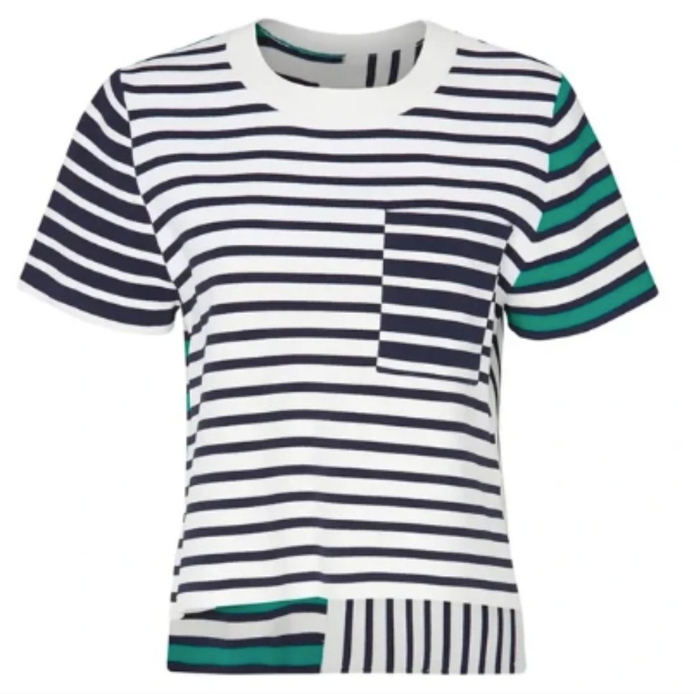 Tory Burch Breton Stripe Knit Short Sleeve Top